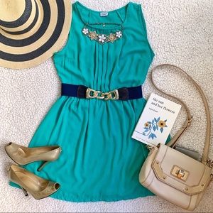 Flowy green chiffon dress